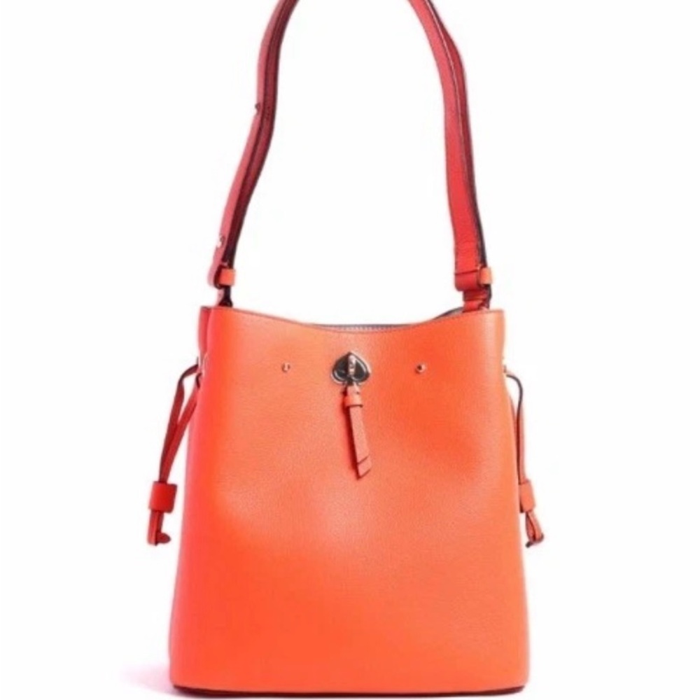 Kate Spade Marti Melon/Orange Shoulder Bag with Bold Bucket Design
